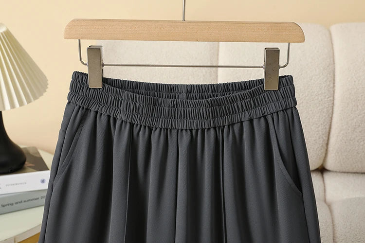 Plus Size Shorts Women High Elastic Waist Wide Leg Loose Pants With Pockets Summer 2025 New Korean Fashion Half Shorts Women