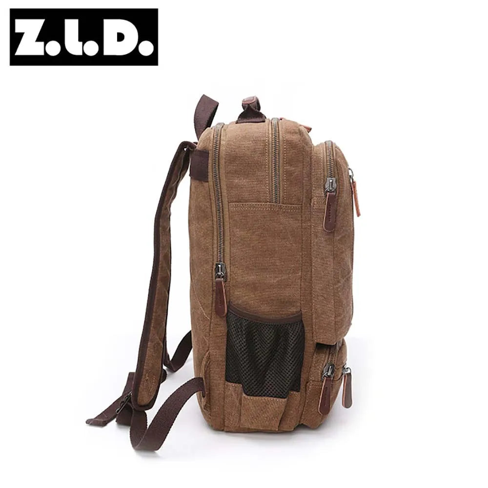 Vintage Canvas Backpack Men Large Capacity Travel Shoulder Bag High Quality Students Bag Male notebook 15 inch Laptop Backpack