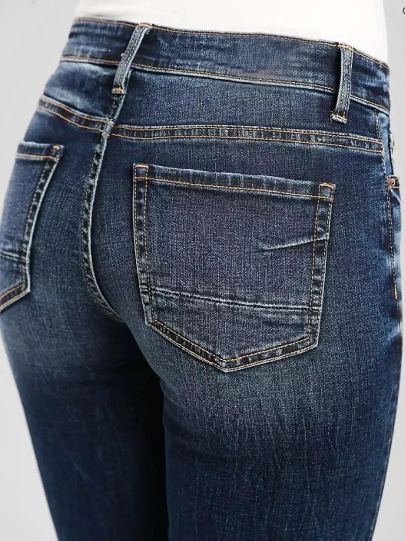 New Dark flanged Denim shorts, women's, solid color, elastic, slim, slimming, all-match, comfortable Denim shorts. - Badiee Stylez