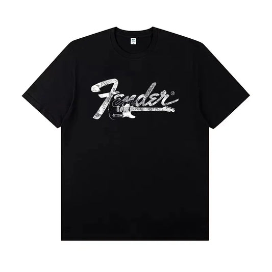 2025 Fender Jimi Hendrix Fender Electric Guitar Peripheral T-shirt Short-sleeved Rock Band Guitarist Performance Costume 4