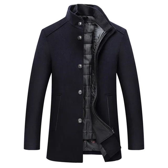 Slim Adjustable Vest Parkas Men Fashion Autumn Clothing Windproof Woolen Male Business Coat Men Brand Winter Warm Jacket Parkas