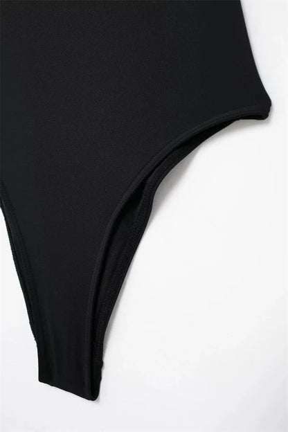 MUJER Off Shoulder Black Woman Body Sleeveless Tight Bodysuit Lingerie Sexy Backless Bodysuit Women Summer One Pieces Swimsuit