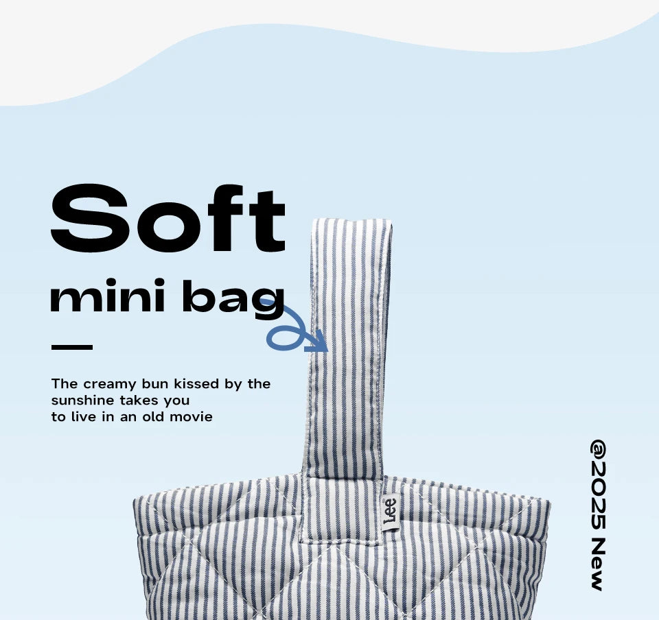 LEE Ladies Cute Design Puffer Bag Casual Soft Small Pink White Quilted Handbag Women Korean Style Down-filled Phone Bucket Bag