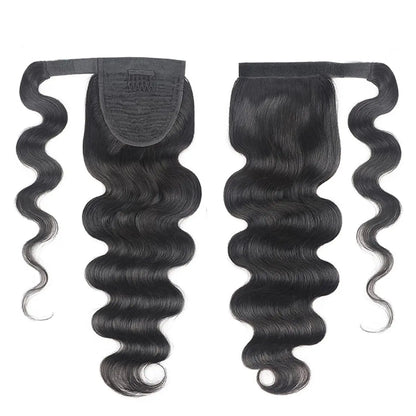 100G Ponytail Human Hair Extensions Straight Wrap Around Horsetail 100% Remy Human Hair 10"-32" Ponytail Extension for Women