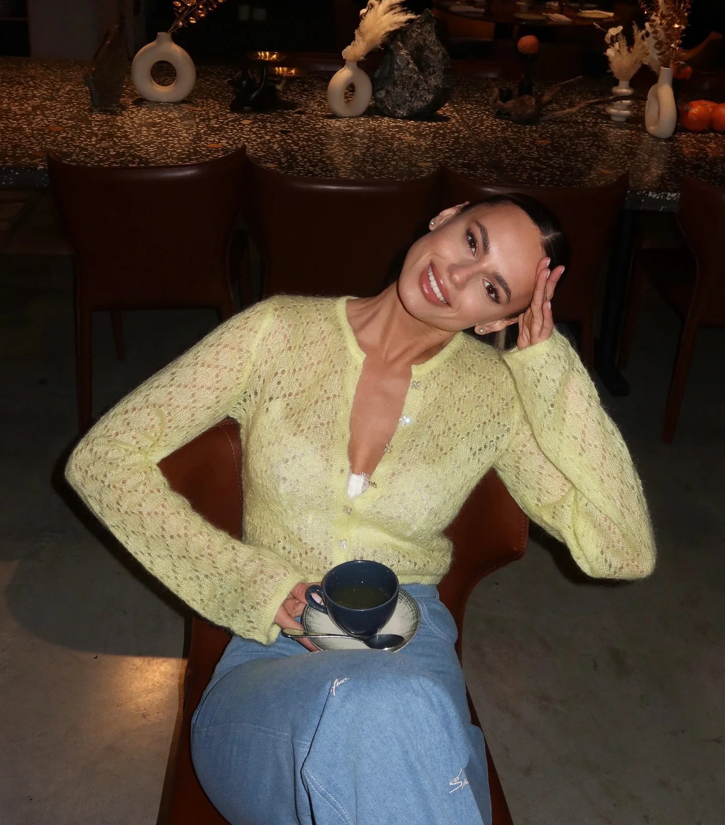 Tossy Summer Knitwear Hollow Out Cardigan Female Long Sleeve Casual Cropped Top Patchwork See-Through Knit Cardigan Outwear 2025