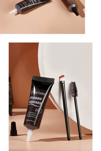 Natural Liquid Dyeing Eyebrow Cream Set Waterproof Shaping Brown Tint Pointed Tube Eyebrow Henna Mascara Paint Brush Makeup Tool