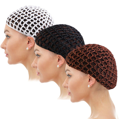 2/3PCS/LOT Hair Net Sleeping Cap Daily Use Breathable Mesh Crochet Hair Net Hair Care Cap Mesh Cap Dome Cap Turban Hat Badiee Stylez