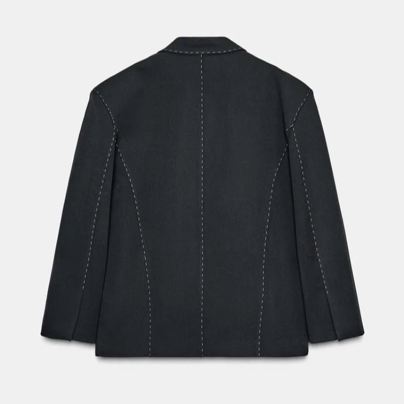 Casual Women's Blazer Pant Suits Loose Lapel Doube-Breasted Top Straight Pants Lady Set 2025 Autumn New 2 Pieces Sets Women Badiee Stylez