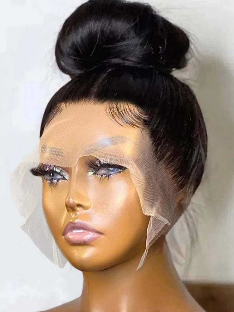 360 Full Lace Human Hair Wig Bone Straight Lace Front Wig 13x4 HD Transparent Lace Frontal Wig For Women Preplucked 250% Density Badiee Stylez