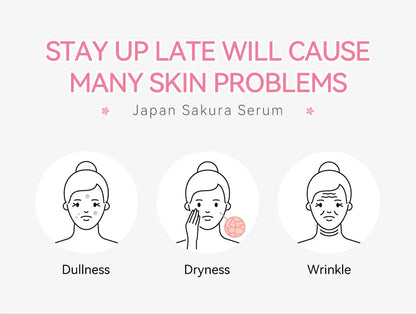 Sakura Whitening Face Serum Anti Aging Fade Fine Lines Tighten Pores Improve Melanin Pigment Dull Moisturizer Brighten Skin Care