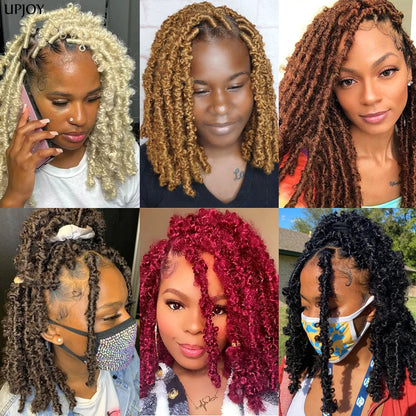 Butterfly Locs Crochet Hair 12 inch Handmade Butterfly Soft Locs Crochet Hair Extensions Synthetic Braiding Hair 12Strands/pack Badiee Stylez