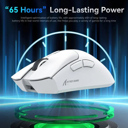 Attack Shark 18000DPI Wireless Mouse, 1000Hz,PAW3311,Bluetooth Tri-mode Connection, R1 Macro Gaming Mouse Badiee Stylez