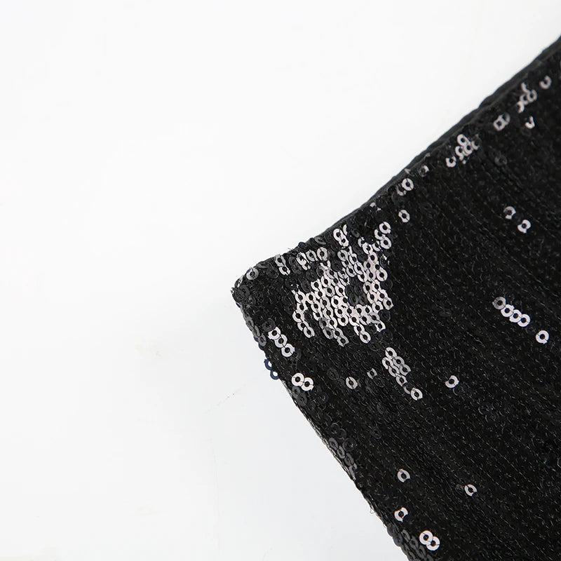 CIBBAR Party Style Skinny Sequin Shorts Solid Low Rise Slim-fitting Short Pants for Women y2k Aesthetic Streetwear Shorts Summer