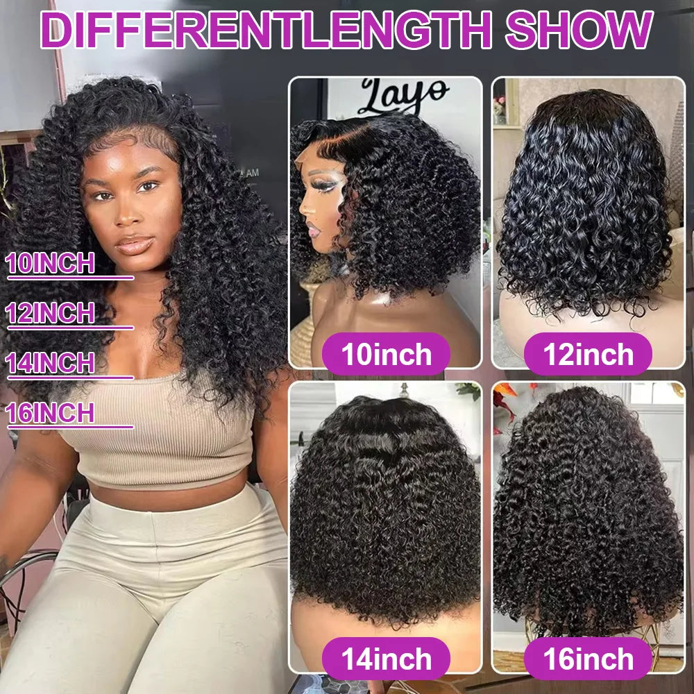 Short Bob Wig Human Hair 13x6 13x4 HD Lace Frontal Deep Wave Wig 7x5 Glueless Wig Curly Lace Front Wig PrePlucked For Women Pre