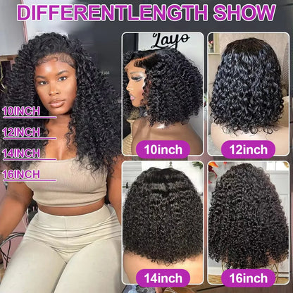 Short Bob Wig Human Hair 13x6 13x4 HD Lace Frontal Deep Wave Wig 7x5 Glueless Wig Curly Lace Front Wig PrePlucked For Women Pre