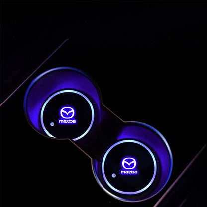 2PCS Car LED Water Cup Mat Drink Holder For Mazda MS Speed CX4 Atenza Axela MX5 CX7 CX5 CX9 RX8 CX30 Bt50 Badiee Stylez
