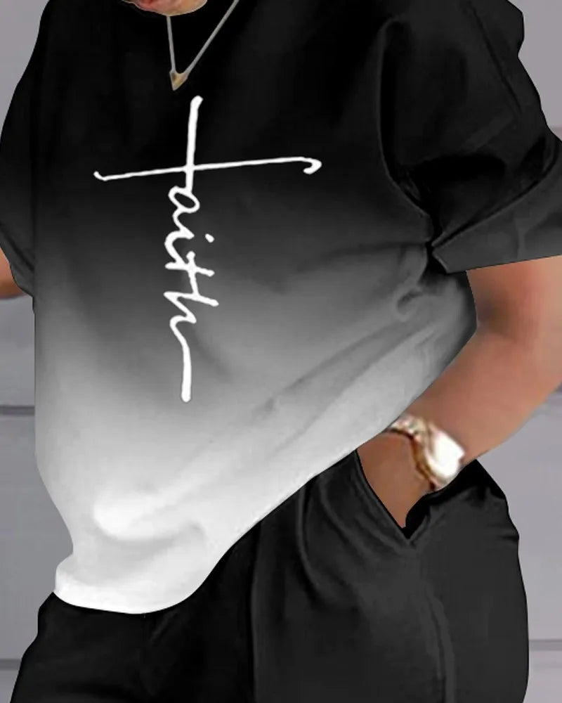 Women's T-shirt+Hot Pants Two Piece Set 2024 Summer Fashion Casual Printing Quick Drying Sports Fitness Top Shorts Female Suit