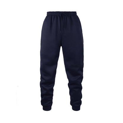 Mens Jogging Sports Pants Autumn Winter Sweatpants Men Sports Gym Trousers Fashion Solid Color Casual Workout Long Pants navy blue