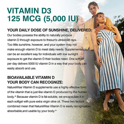 Vitamin D3 - Promotes Strong Bones and Teeth, Immunity, Healthy Muscle Function