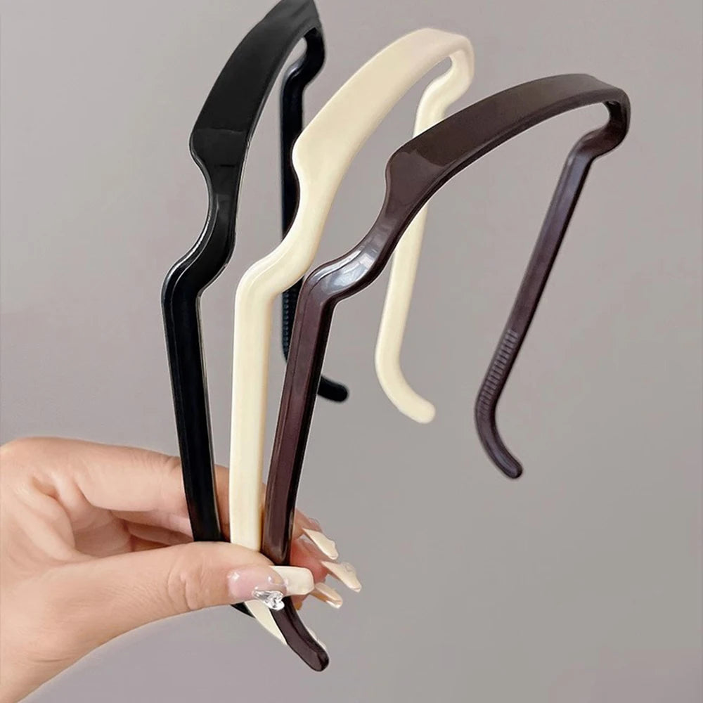 1/3pcs Women Square Glasses Headband Coloful Invisible Fixed Hair Clips Wave Curly Hair Ties Temples Headband Accessories 3pcs Size fits all CHINA