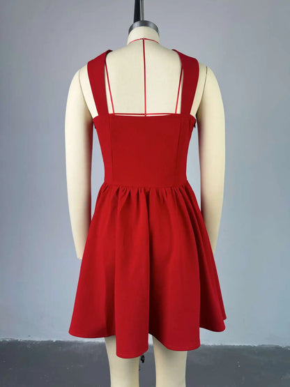 CM.YAYA Women Strapless Sleeveless Pleated Mini Dress 2025 Spring Sweet Sexy Birthday Evening Night Party Vestidos Dresses