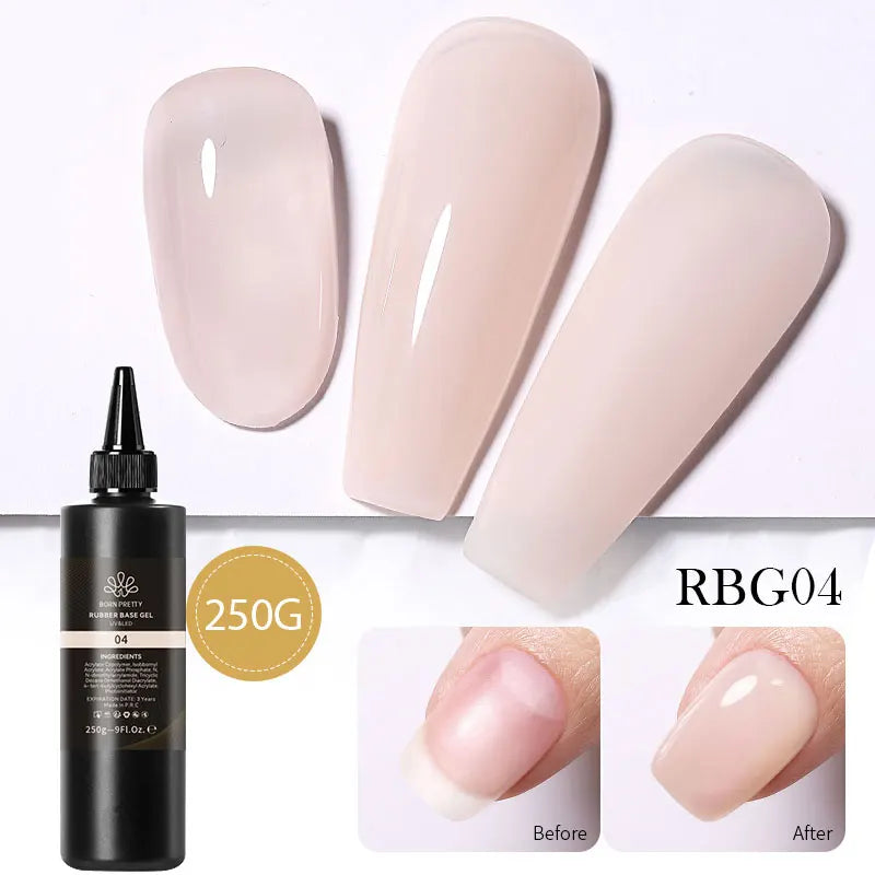 BORN PRETTY 250g Translucent Jelly Red Nude Gel Nail Polish Winter Autumn Manicure Soak Off UV LED Nail Art Gel Christmas Red 250grubber04