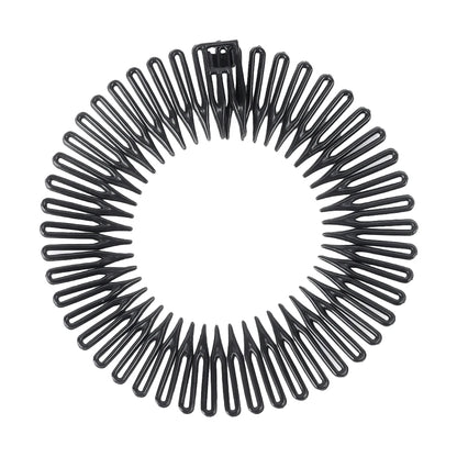 Rhinestone Plastic Full Circle Stretch Diamond Flexible Comb Women Girl Flexible Plastic Circle Teeth Hair Accessories Wholesale black