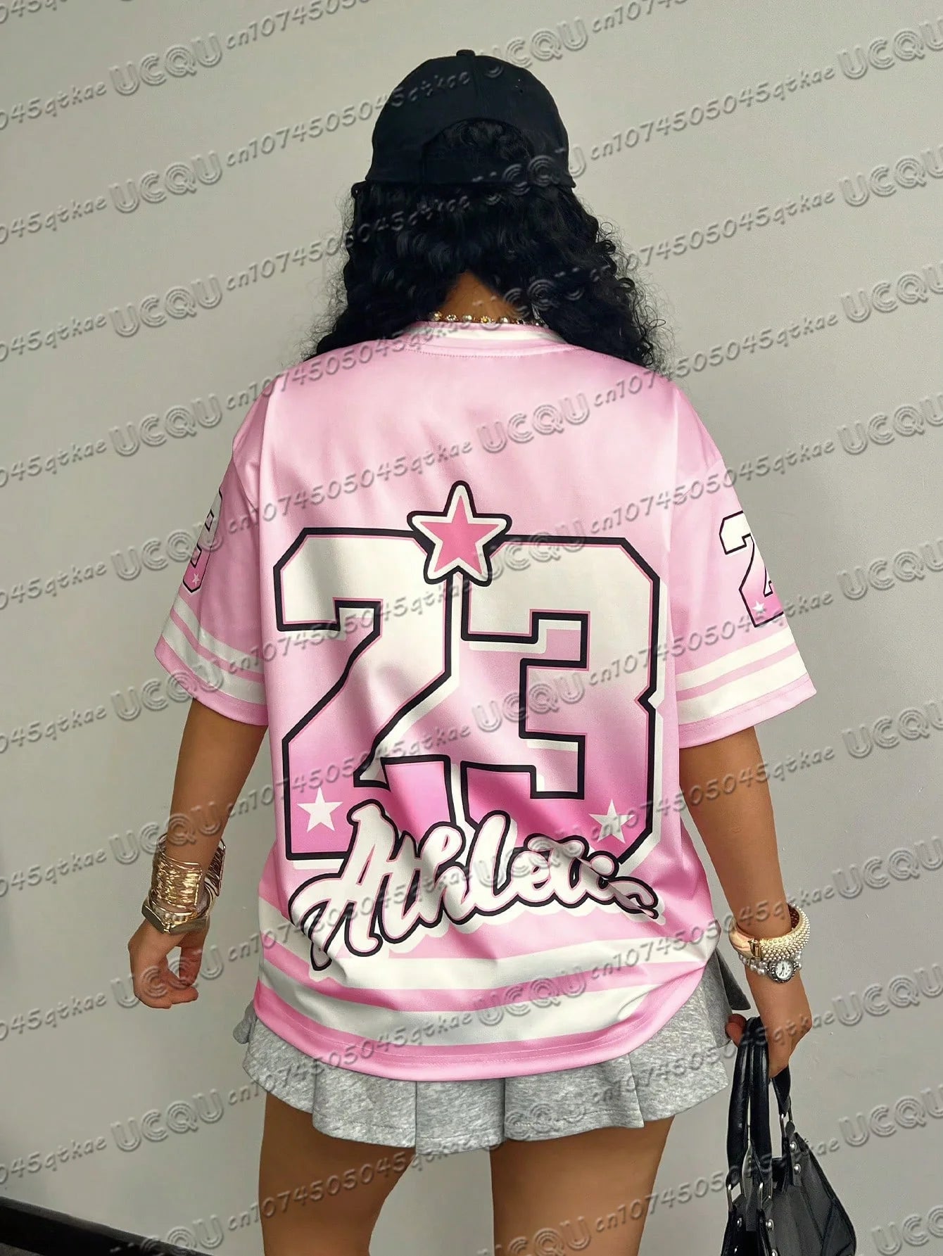 Pink Girls' Digital Printed Jersey T-Shirt Summer Women'S Sports Fashion Age Reducing Streetwear Y2k Casual Travel Clothing Top