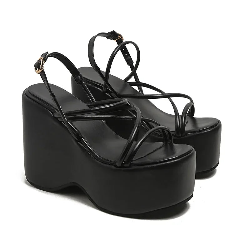 2025 Platform Brand Design Woman's Sexy Sandals Shoes Punk Wedges High Heels Comfy Leisure Woman Shoes Designer Sandalias