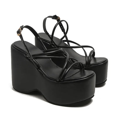 2025 Platform Brand Design Woman's Sexy Sandals Shoes Punk Wedges High Heels Comfy Leisure Woman Shoes Designer Sandalias
