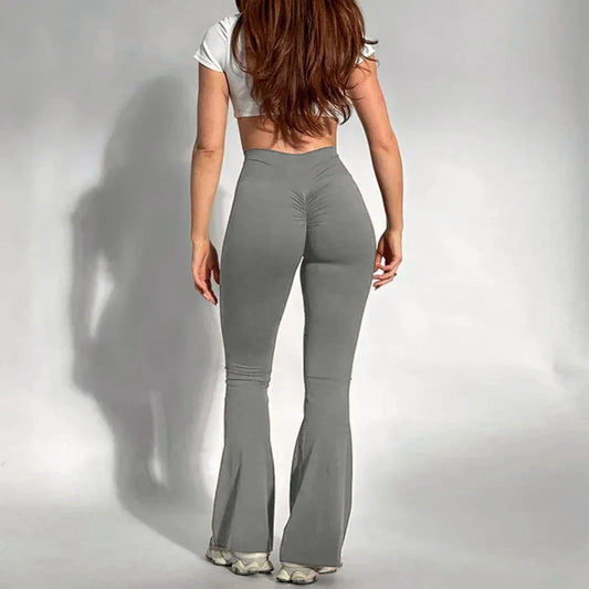 High Waist Workout Yoga Leggings Fitness Butt Lifting Scrunch Butt Sports Gym Pants Women GRAY