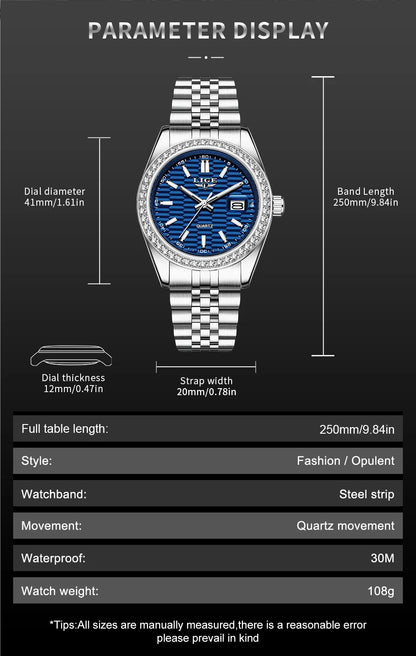 Relogio LIGE Women's Watch Luxury Fashion Quartz Ladies clock Stainless Steel Waterproof Calendar Watch for Women montre femme