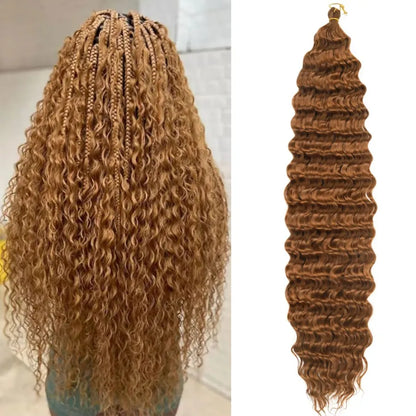Synthetic Curly Braiding Hair 30 Inch Ocean Wave Crochet Hair for Black Women Long Deep Wave Wet and Wavy Braiding Hair Badiee Stylez