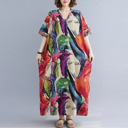 Summer Dress for Women Clothing Long Dress Fashion Clothes Cotton Vintage Harajuku Elegant Streetwear Maxi Beach Dresses A One Size