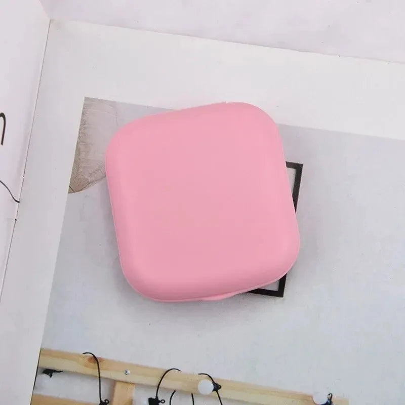 1pcs Mini Square Contact Lens Case with Mirror for Women Colorful Lens Box Eye Container Lovely Travel Kits Badiee Stylez