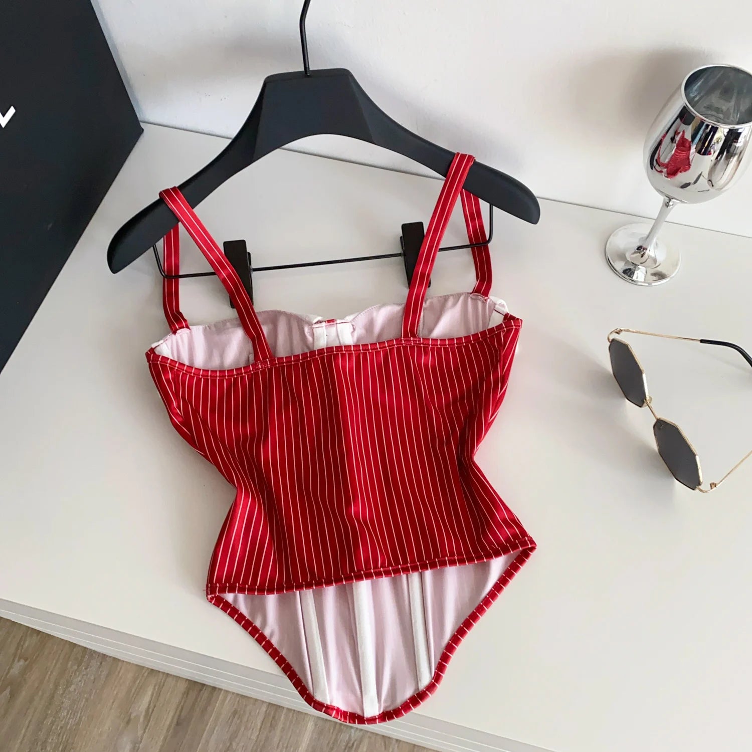 SINGREINY Summer Corset Stripe Tank Top Women Tie Strapless Chic Backless Hotsweet Camis 2025 Streetwear Club Sexy Mini Top