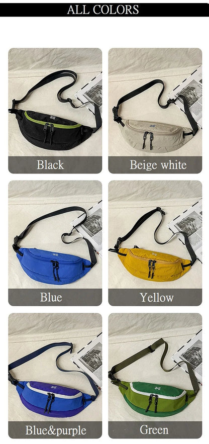 Casual Waterproof Chest Bags Large Capacity Crossbody Bags Korean Fashion Waist Bag Fanny Pack for Women Men's Travel Bag Banana