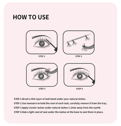 ANNAFRIS 300Pcs DIY Cluster Lash Extension Kit Color individual Lashes Kit with Lash Bond&Seal Remover Tweezers