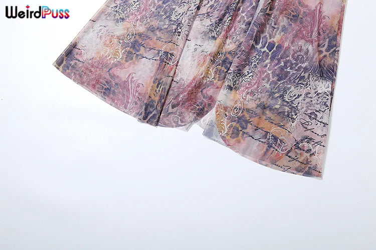 Weird Puss Side Split Women Dress Spaghetti Strap Halter Neck Edible Tree Fungus Hollow Out Sexy Evening Party Ladies Vestido