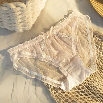 Japanese-Style Soft Girl Thin Transparent Pink Lolita Lolita Loli Lace Cute Sexy Underwear Fat pink 1 1pc