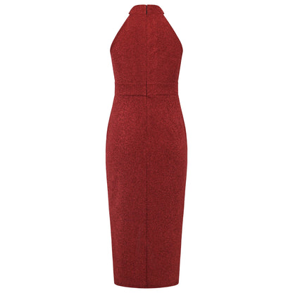 VigoCasey 2025 Female Sleeveless Evening Party Dress Women Summer Solid Bodycon Dress Sexy Lady Stand-up Collar Tight Dresses