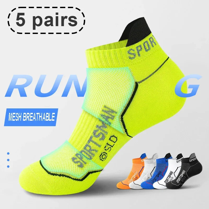 5 Pairs sport Socks High Quality Men's Summer Man Short Socks Breathable Ankle Socks Cotton Black Thin Cut Run Men Socks