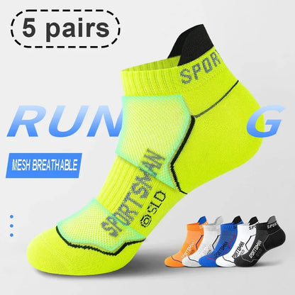 5 Pairs sport Socks High Quality Men's Summer Man Short Socks Breathable Ankle Socks Cotton Black Thin Cut Run Men Socks