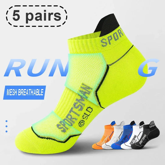 5 Pairs sport Socks High Quality Men's Summer Man Short Socks Breathable Ankle Socks Cotton Black Thin Cut Run Men Socks