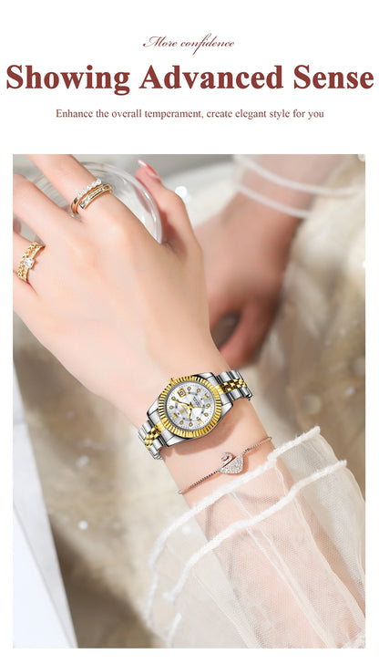 POEDAGAR Original Elegant Women's Watches Waterproof Luminous Date Women Watch Stainless Steel Quartz Fashion Ladies Wristwatch