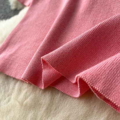 SINGREINY Casual Two Piece Sets Women Summer O Neck Top Elastic Waist Long Skirt Fashion Office Lady Korean Knit Suit