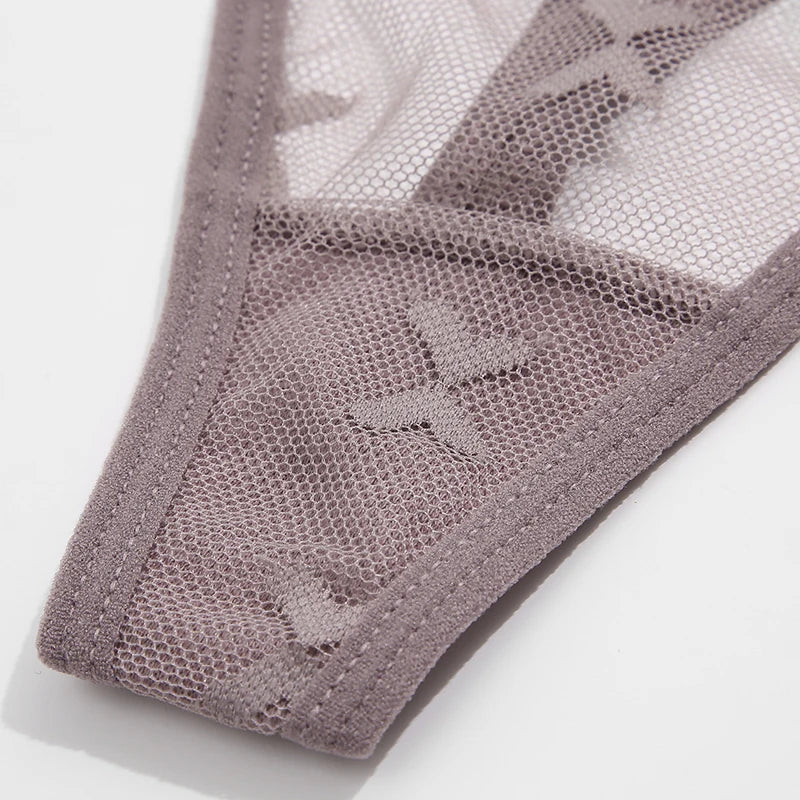 S-XL Sexy G String Thong Mesh Perspective Women Panties Low Waist Female Underpants Solid Color T-back Underwear Thongs Women