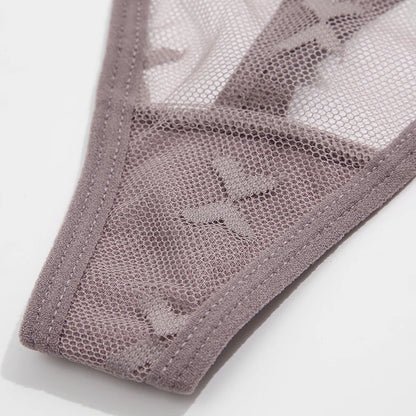 S-XL Sexy G String Thong Mesh Perspective Women Panties Low Waist Female Underpants Solid Color T-back Underwear Thongs Women