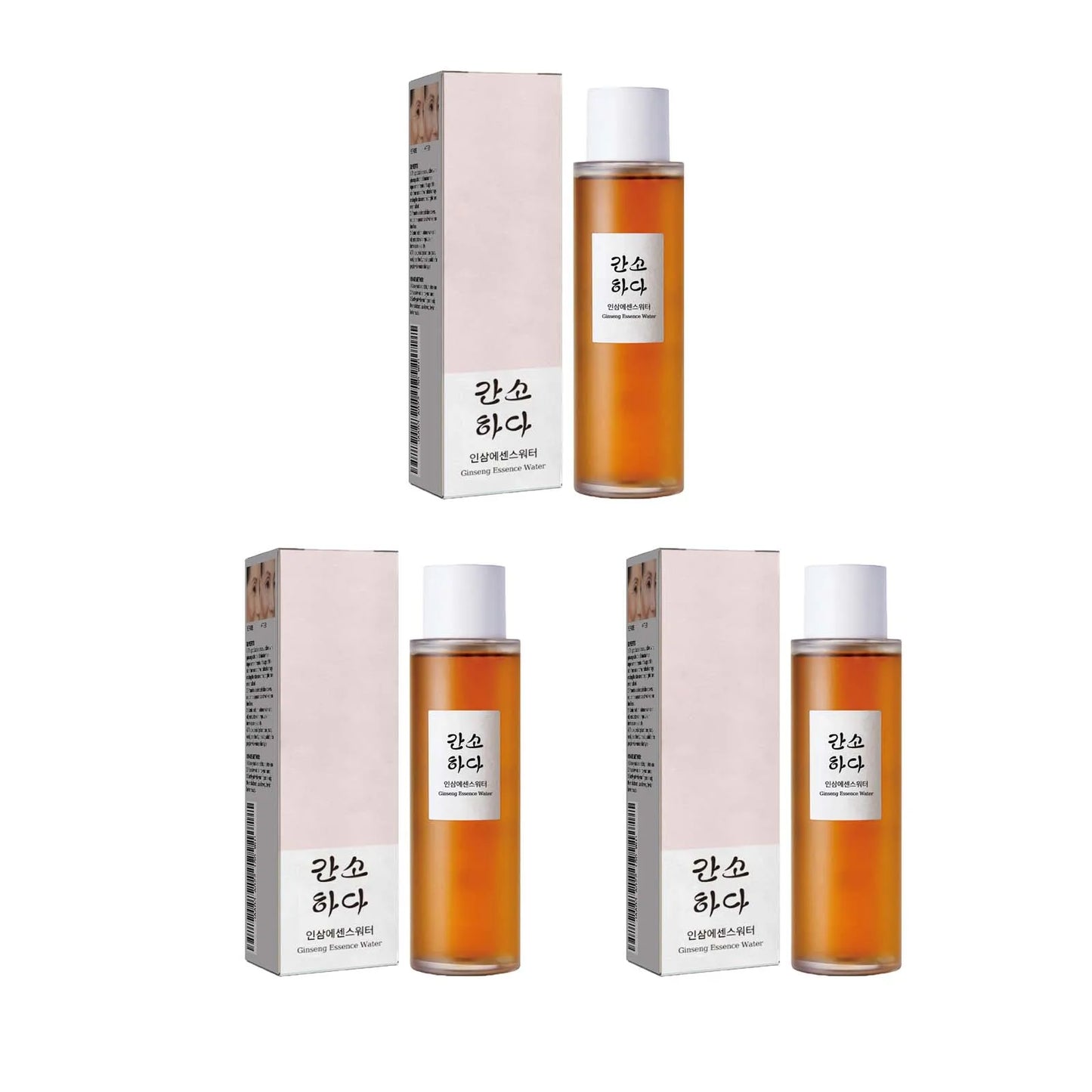 Ginseng Face Essence Moisturize Lighten Fine Line Smooth Restores Dry Dull Skin Brighten Serum Hydrating Facial Care Toner 3Pcs
