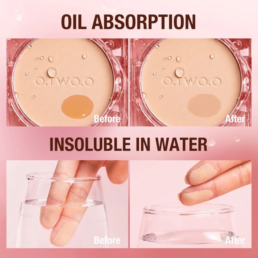 O.TWO.O Face Powder Oil-control 24 Hours Long Lasting Waterproof Matte Face Makeup Cosmetic Setting Compact Powder